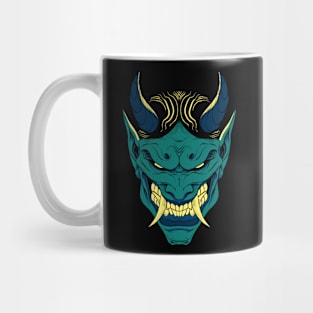 Green Oni Mask Mug